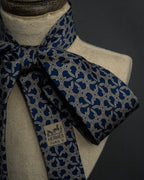 "HERMES" Saddlery anchor chain motif silk neck tie
