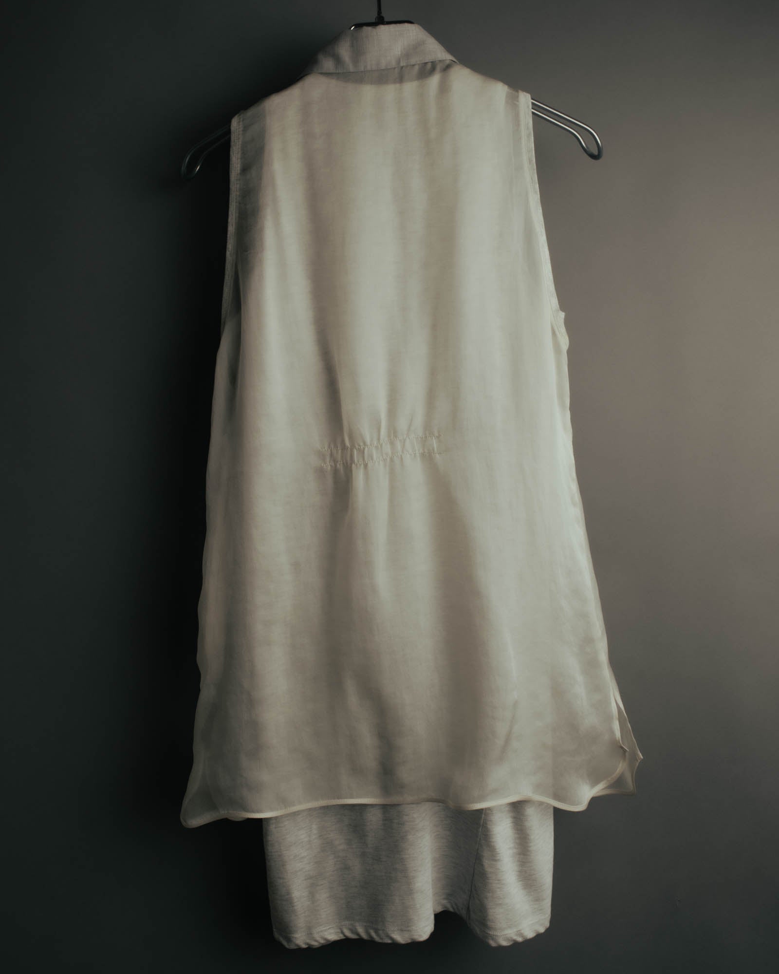 -SPECIAL- “Brunello Cucinelli” 00’s-10’s Sheer layered sleeveless tunic dress