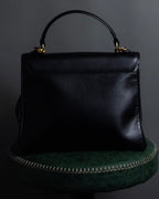 "YVES SAINT LAURENT" Cassandra logo engraved turnlock 2-way leather bag