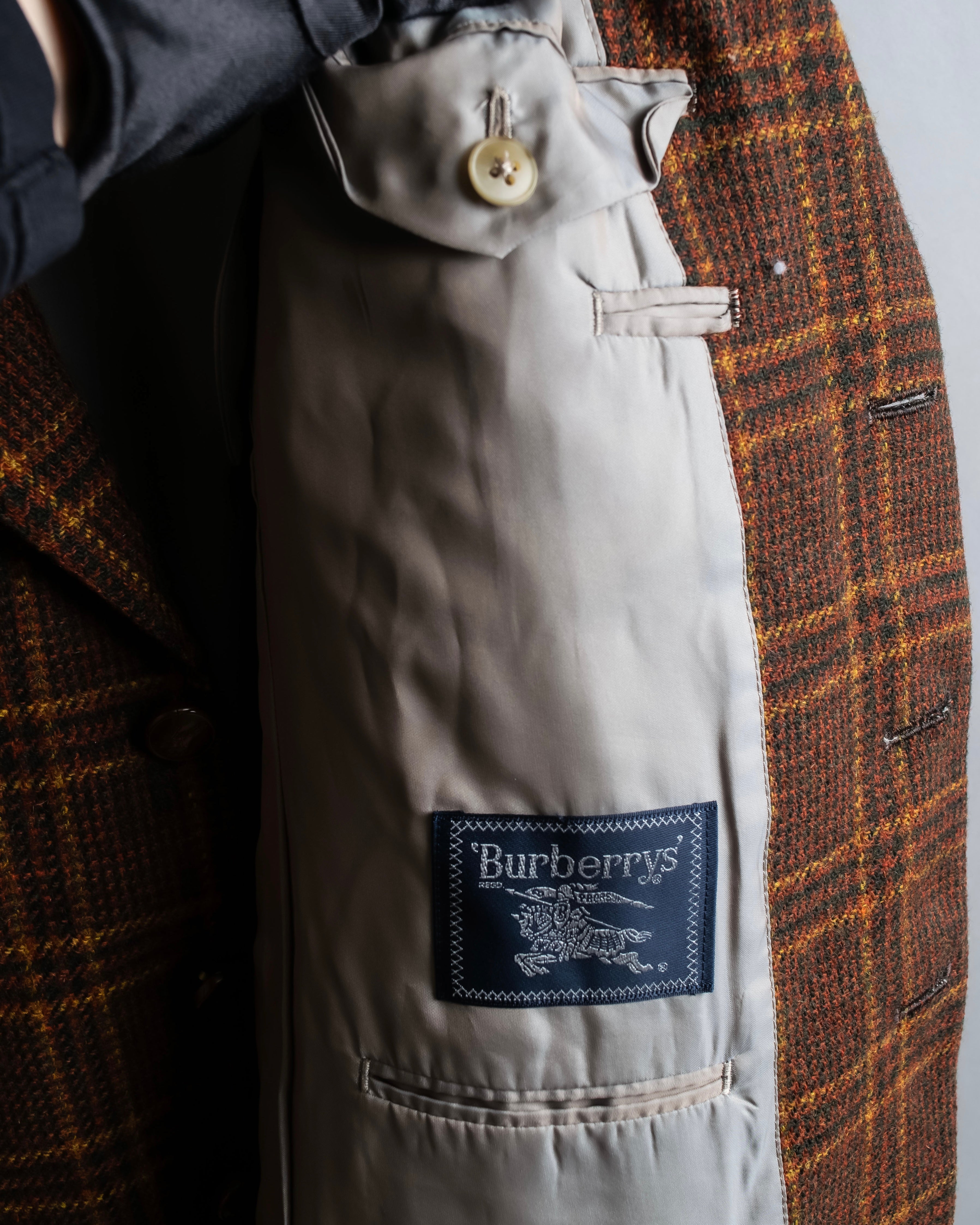 "Burberrys" Warm-colored checked twill tailored jacket