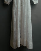 “Yves Saint Laurent” 80’s-90’s Sheer floral ruffle lingerie robe