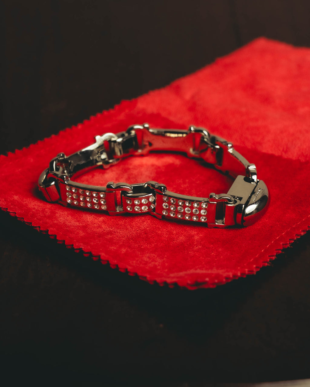 "Ferragamo" Sparkling crystal link bracelet
