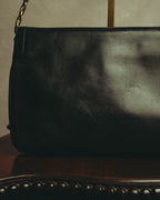 “BALENCIAGA” 80’s-early 90’s double BB leather chain shoulder bag
