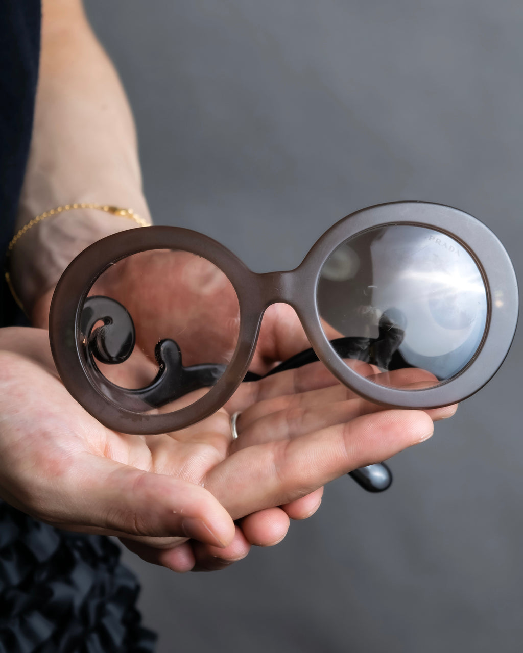 “PRADA” Minimalist Baroque black sunglasses