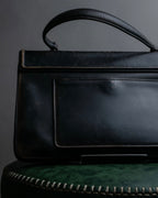 "PRADA" Aged metal parts design leather hand bag