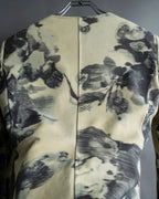 "ARMANI" Botanical print frilled collar jacket
