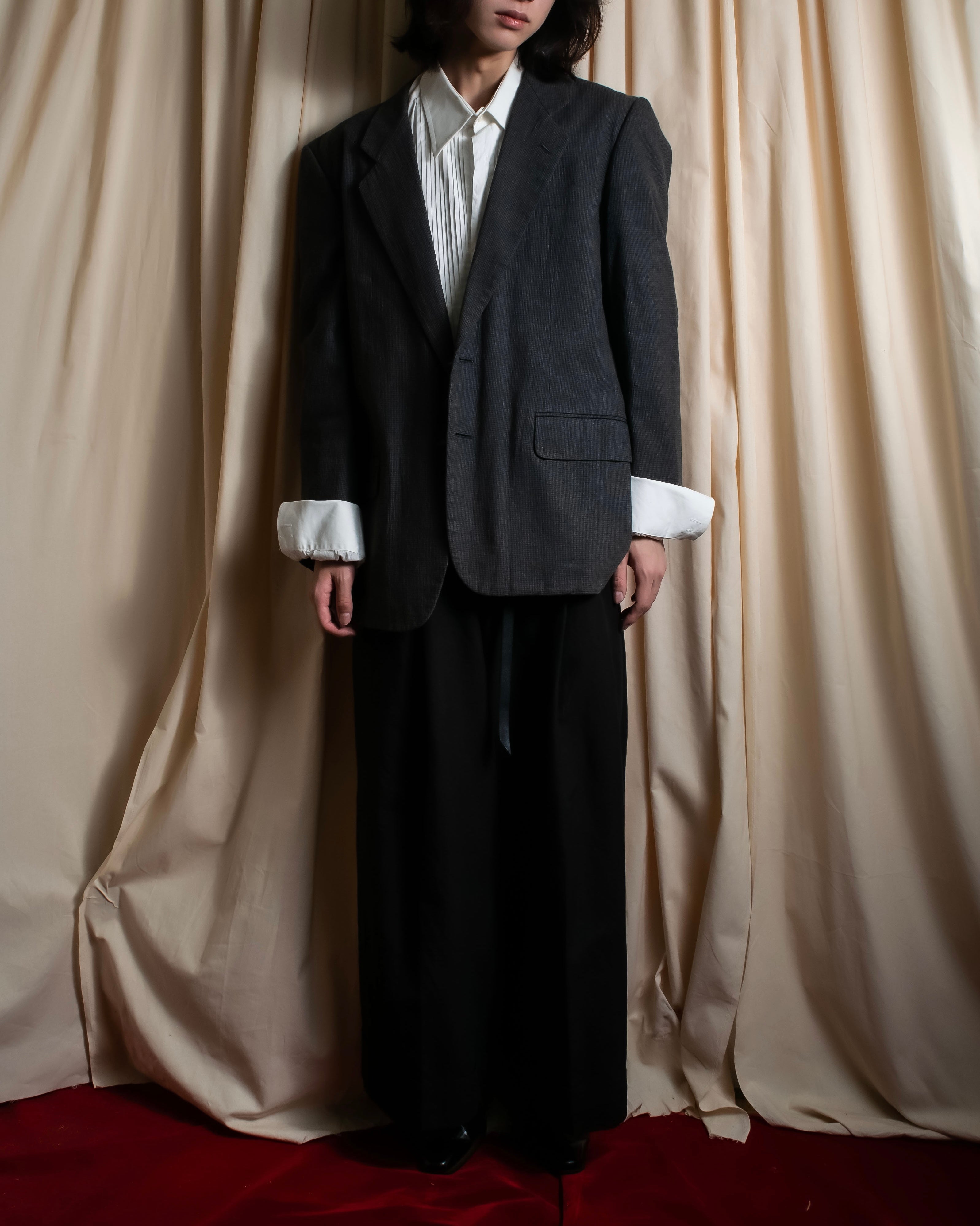 "COMME des GARCONS HOMME" 03SS fine all-over pattern cotton tailored jacket