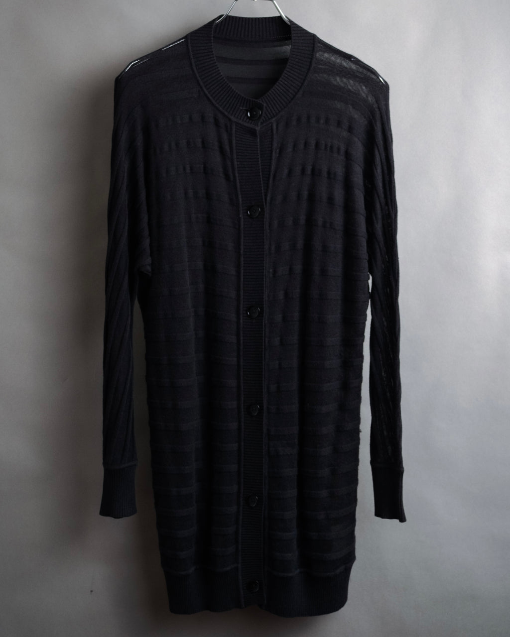 “Maison Martin Margiela” 2000’s Sheer shadow stripe long cardigan