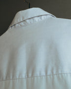 -SPECIAL- "Christian Dior" 00's-10's Embellished shield crest striped ruched sleeve shirt