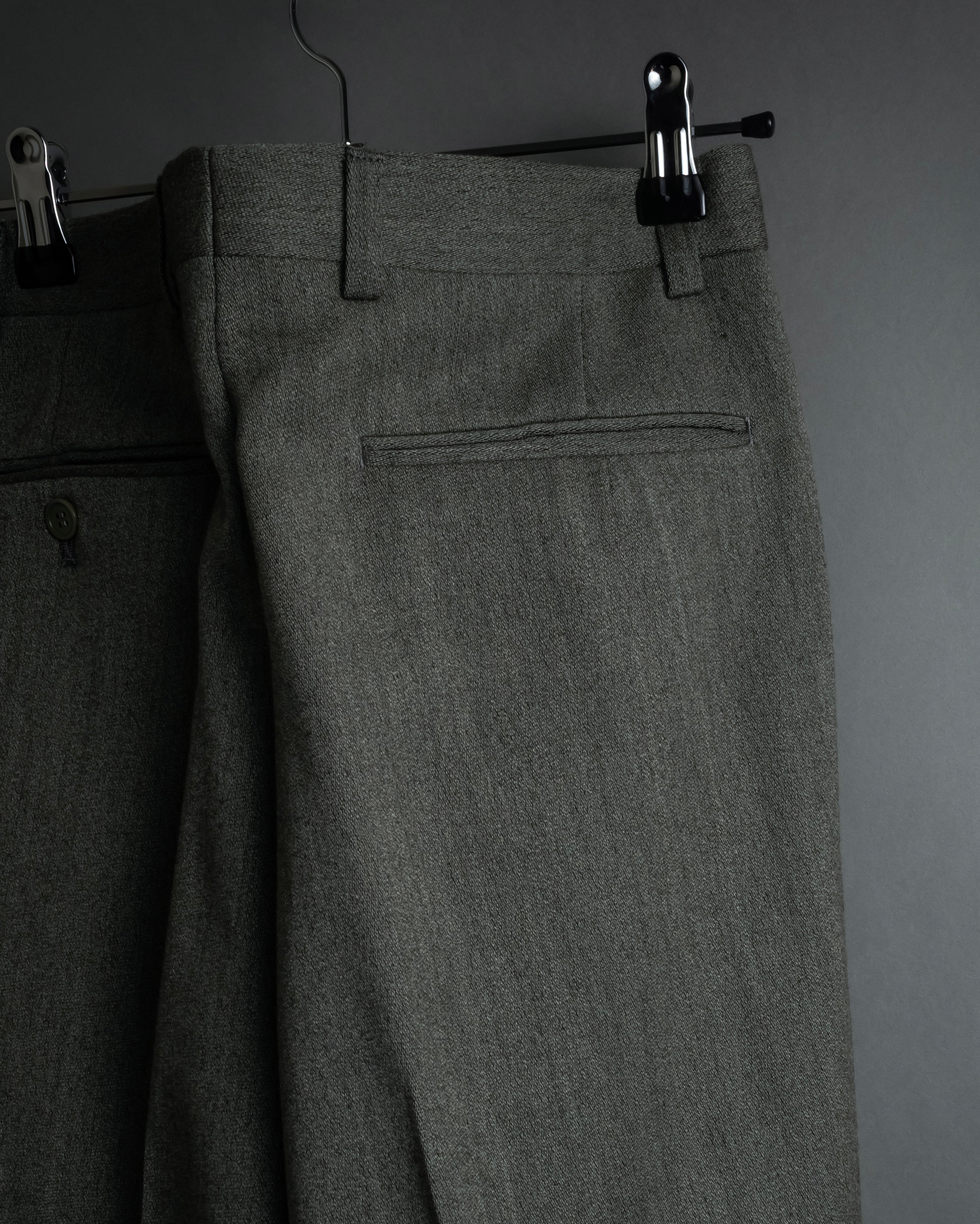 "YVES SAINT LAURENT" Deep pleat tapered wool slacks