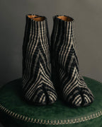 -SPECIAL- "Maison Margiela"2015's Tabi striped fabric ankle boots