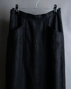 "CHANEL" Back button design flared maxi skirt