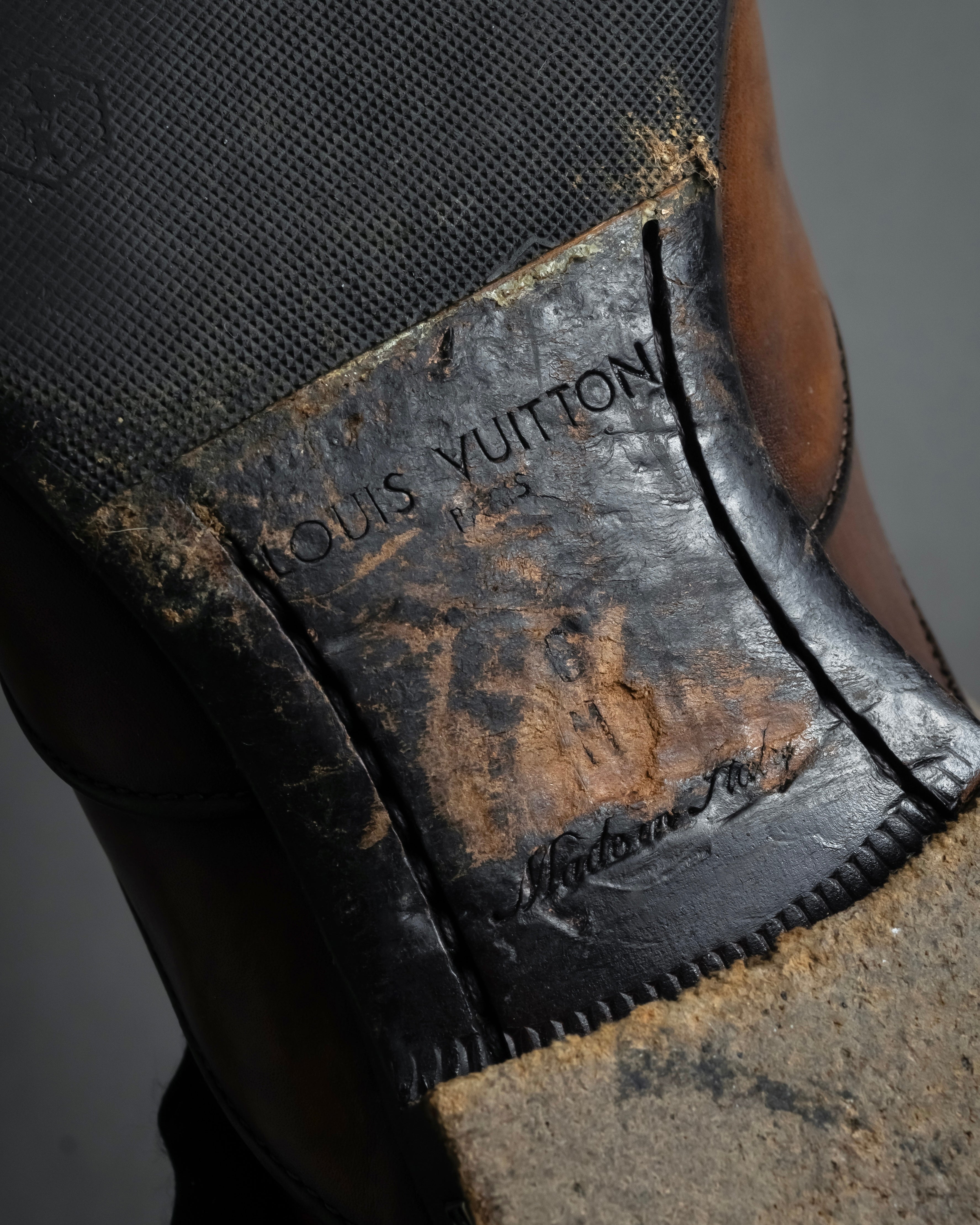 "LOUIS VUITTON" Layered panel design leather shoes