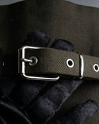 "SUPPORT SURFACE" Belted gather design flare long skirt