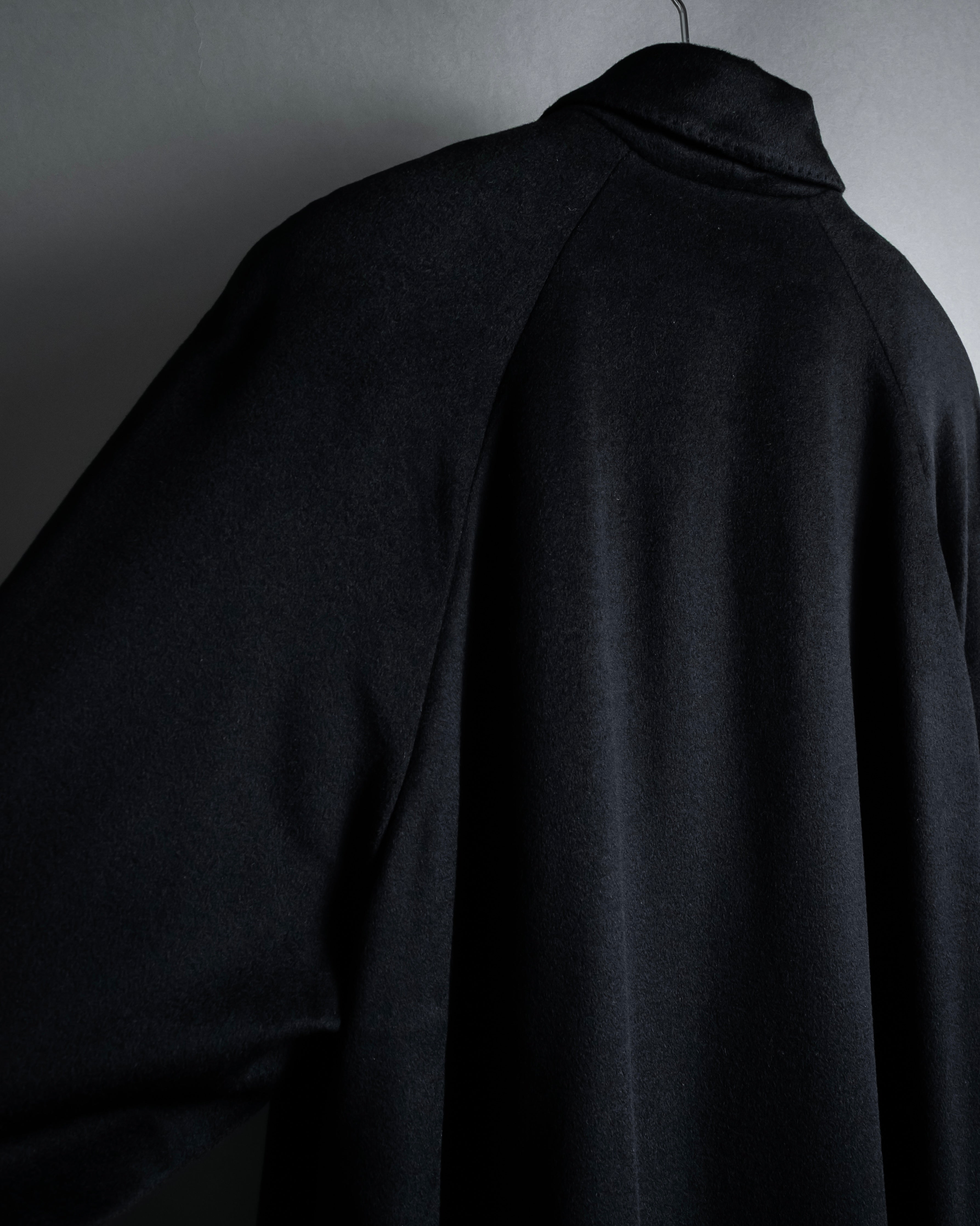 "BALMAIN" Raglan sleeve 100% cashmere stand collar coat