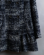 "Weekend Max Mara" Fur trimmed design collar tweed flare coat