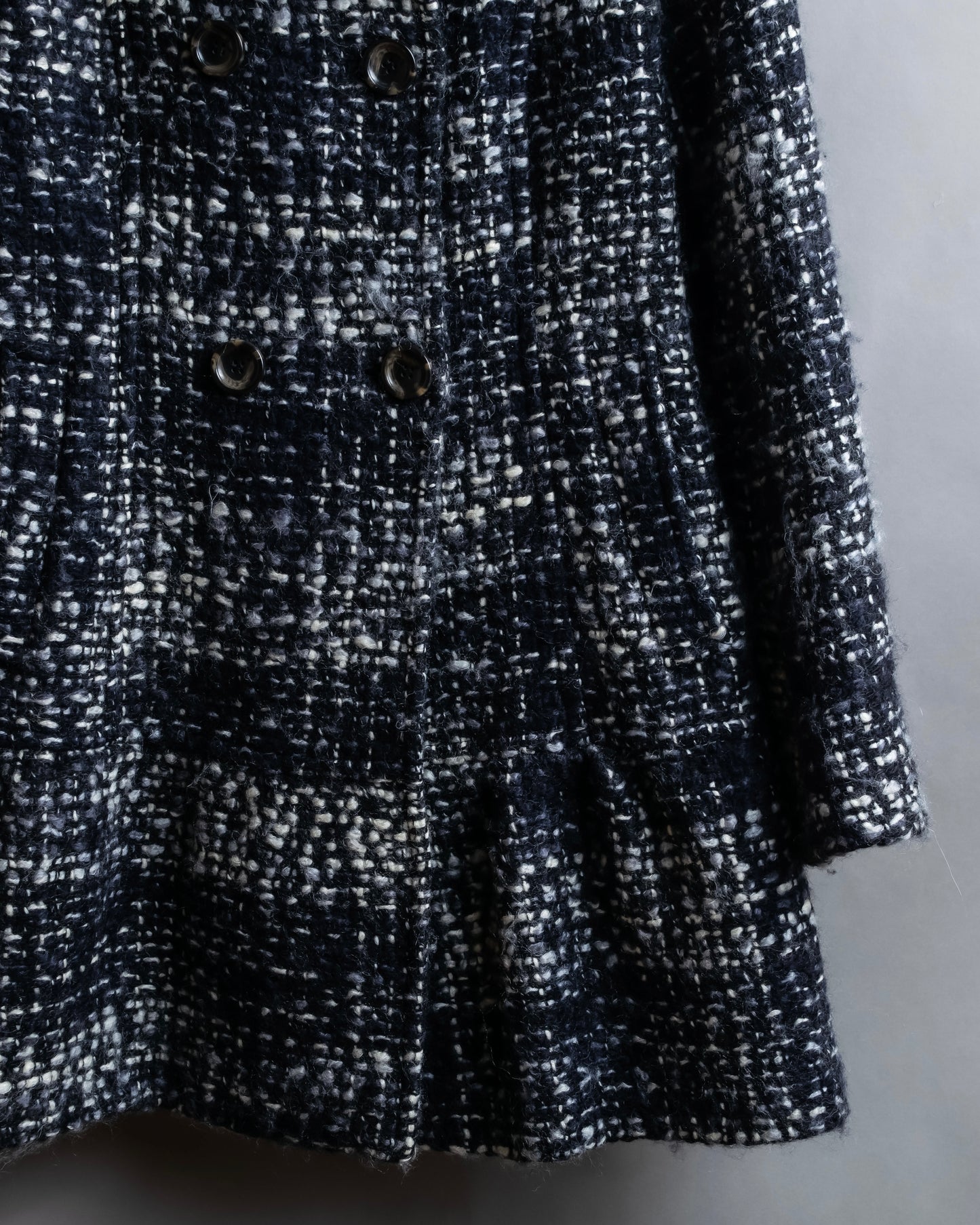 "Weekend Max Mara" Fur trimmed design collar tweed flare coat