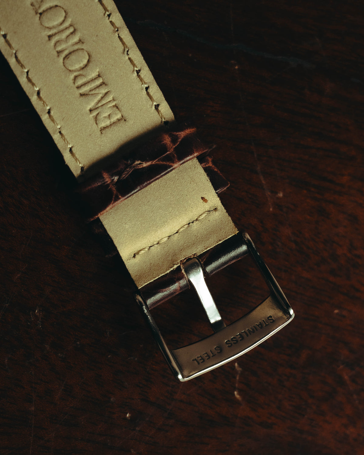 “EMPORIO ARMANI” Late 90’s-early 10’s Art deco rectangular leather strap watch