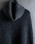 "DOLCE & GABBANA" Poncho silhouette waffle knit pullover