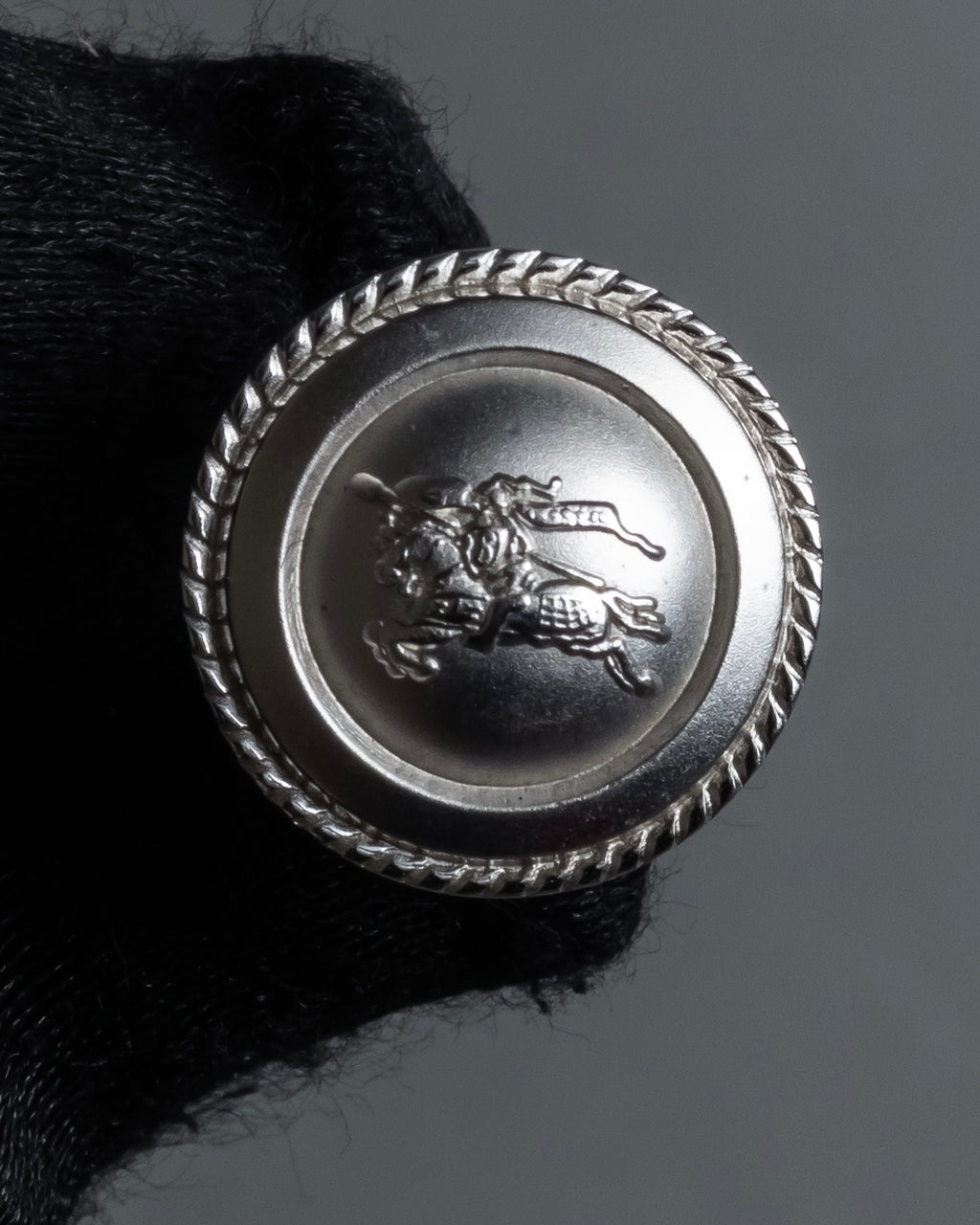 "BURBERRYS" Equestrian Knight engraved silver cufflinks