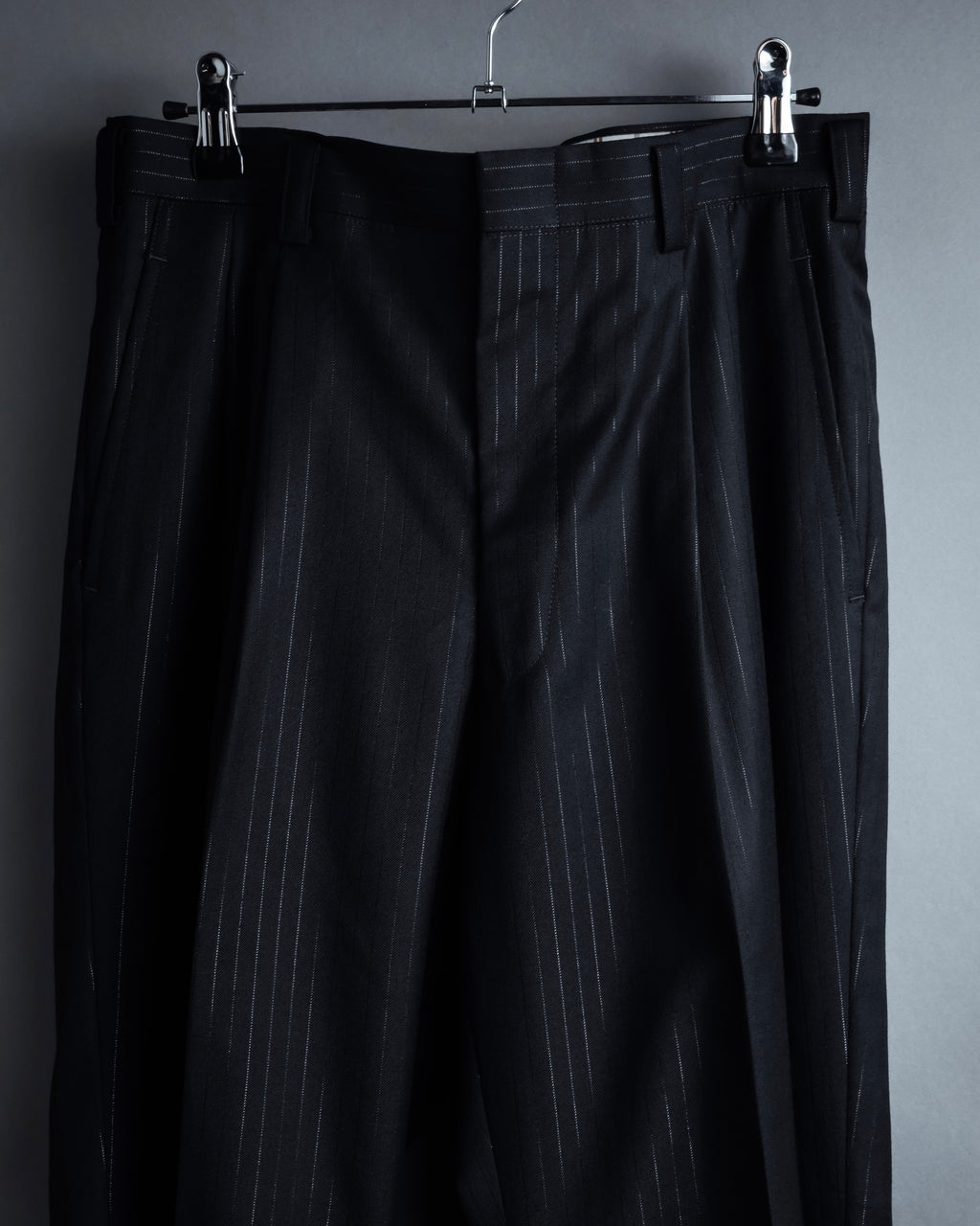 "BALENCIAGA" Chalk stripe pattern long silhouette set up