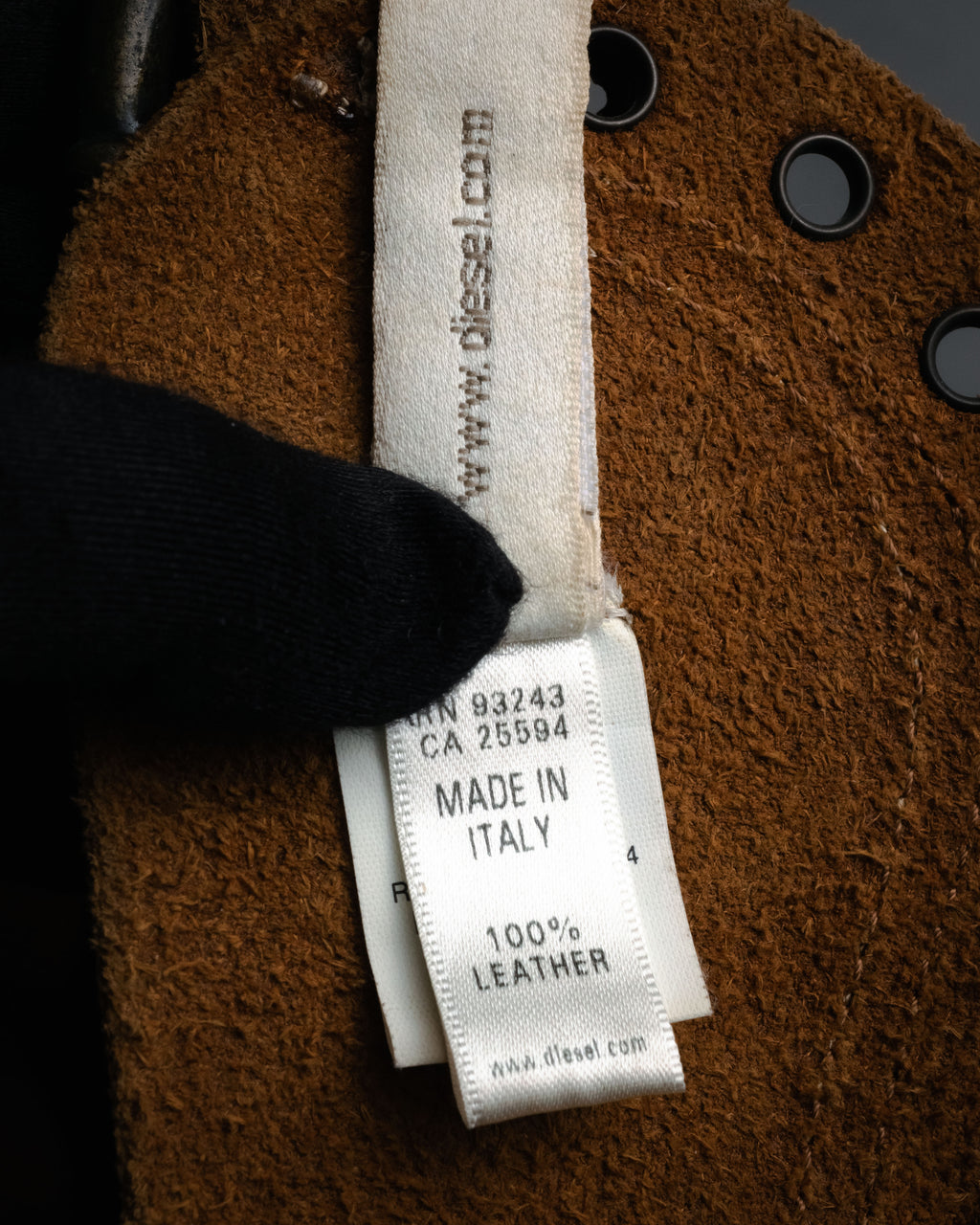 “DIESEL” 2000’s Studded craft leather belt