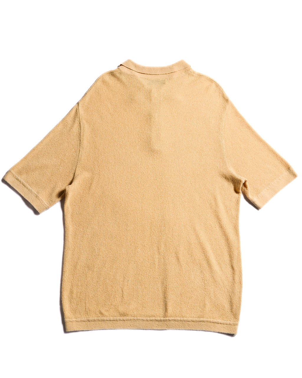 VINTAGE/ Relax Sized Summer Knit Polo Shirt Yellow