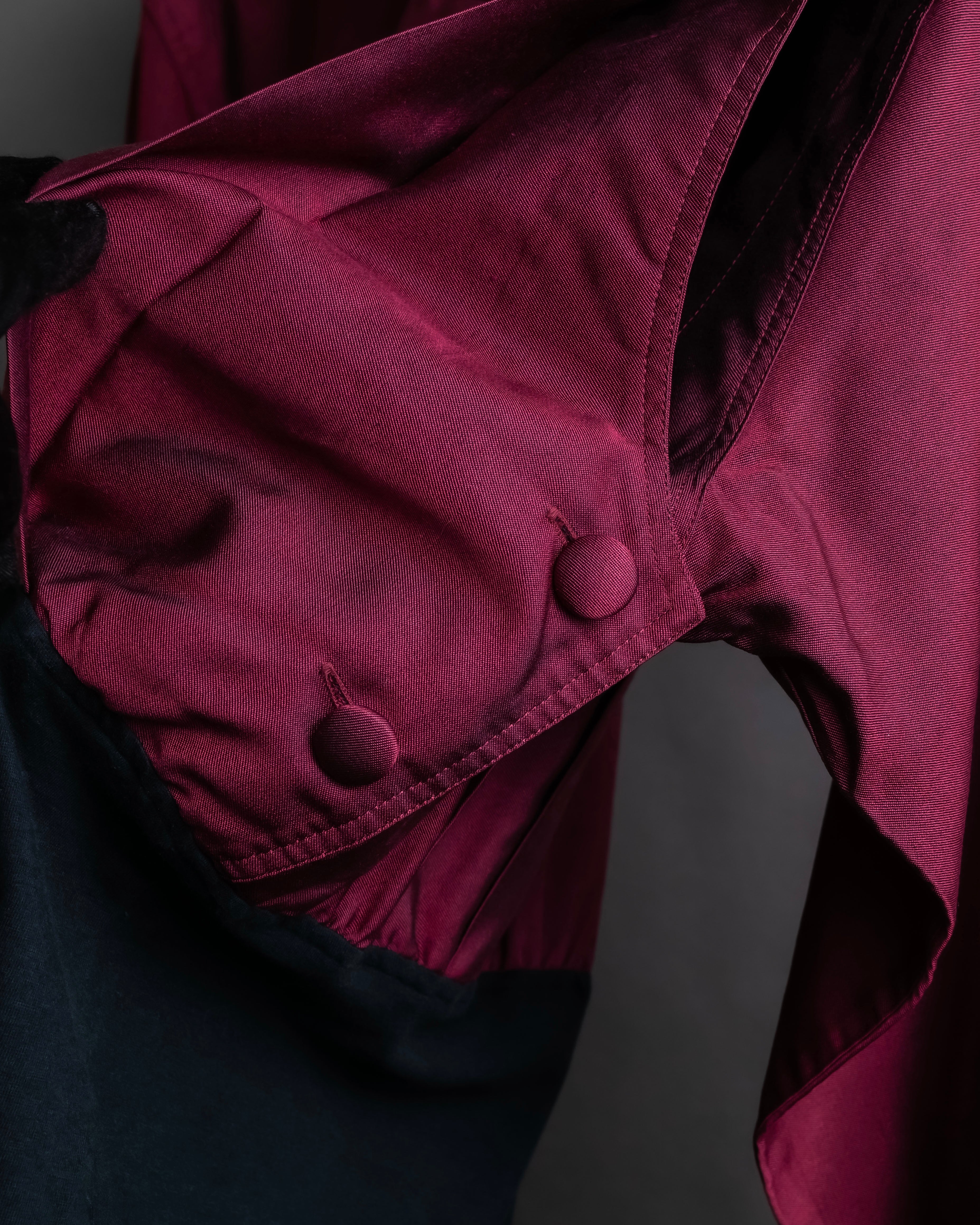 "JEAN PAUL GAULTIER FEMME"
 Waist different material switching design shirt