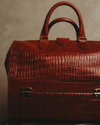 -SPECIAL- “Giorgio Armani” 90’s-00’s Crocodile embossed leather frame bag