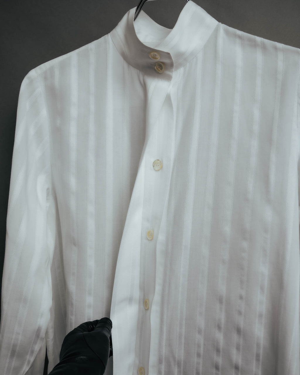 -SPECIAL- “CHANEL” 08 Cruise Collection Sheer cotton stand collar shirt