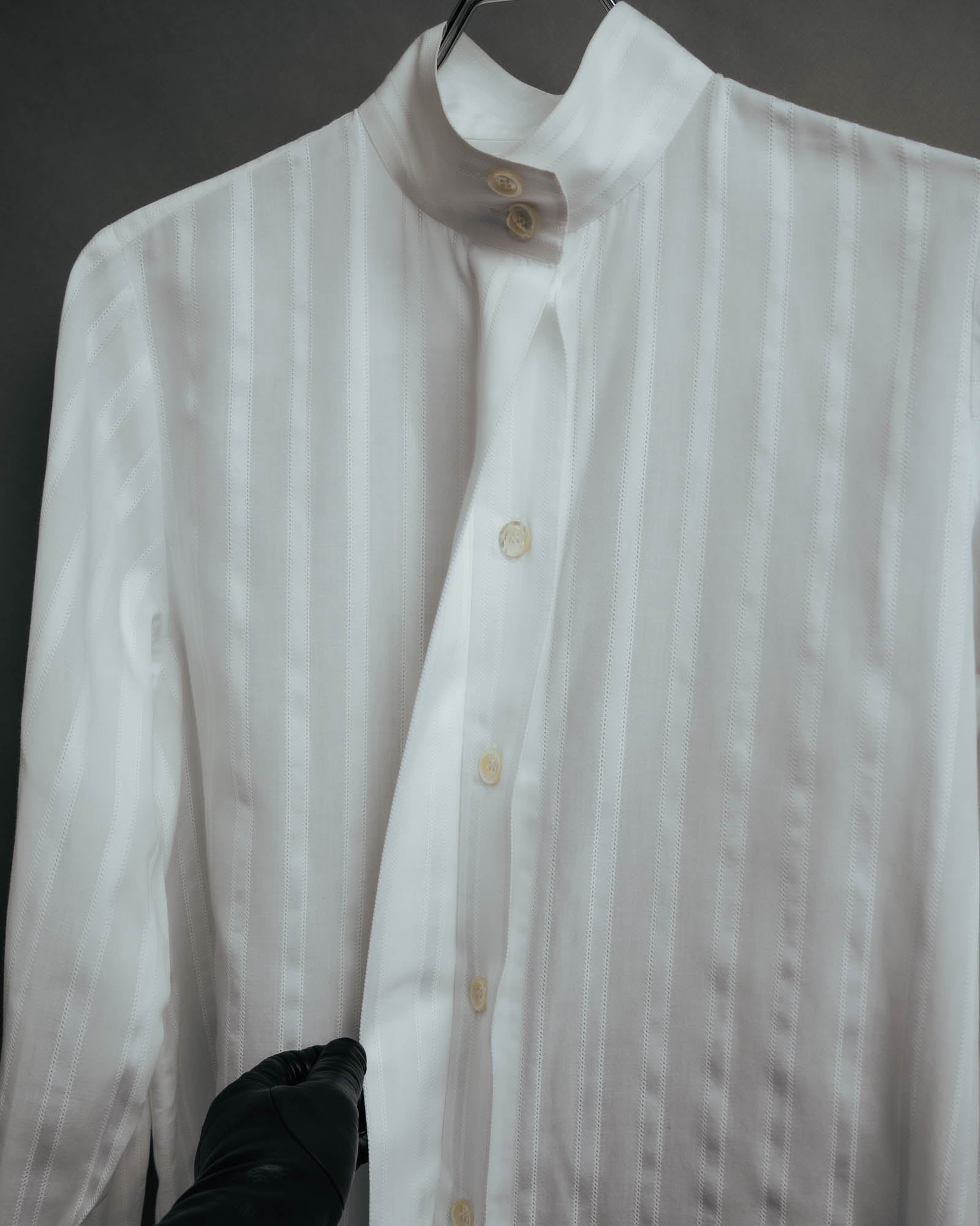 -SPECIAL- “CHANEL” 08 Cruise Collection Sheer cotton stand collar shirt