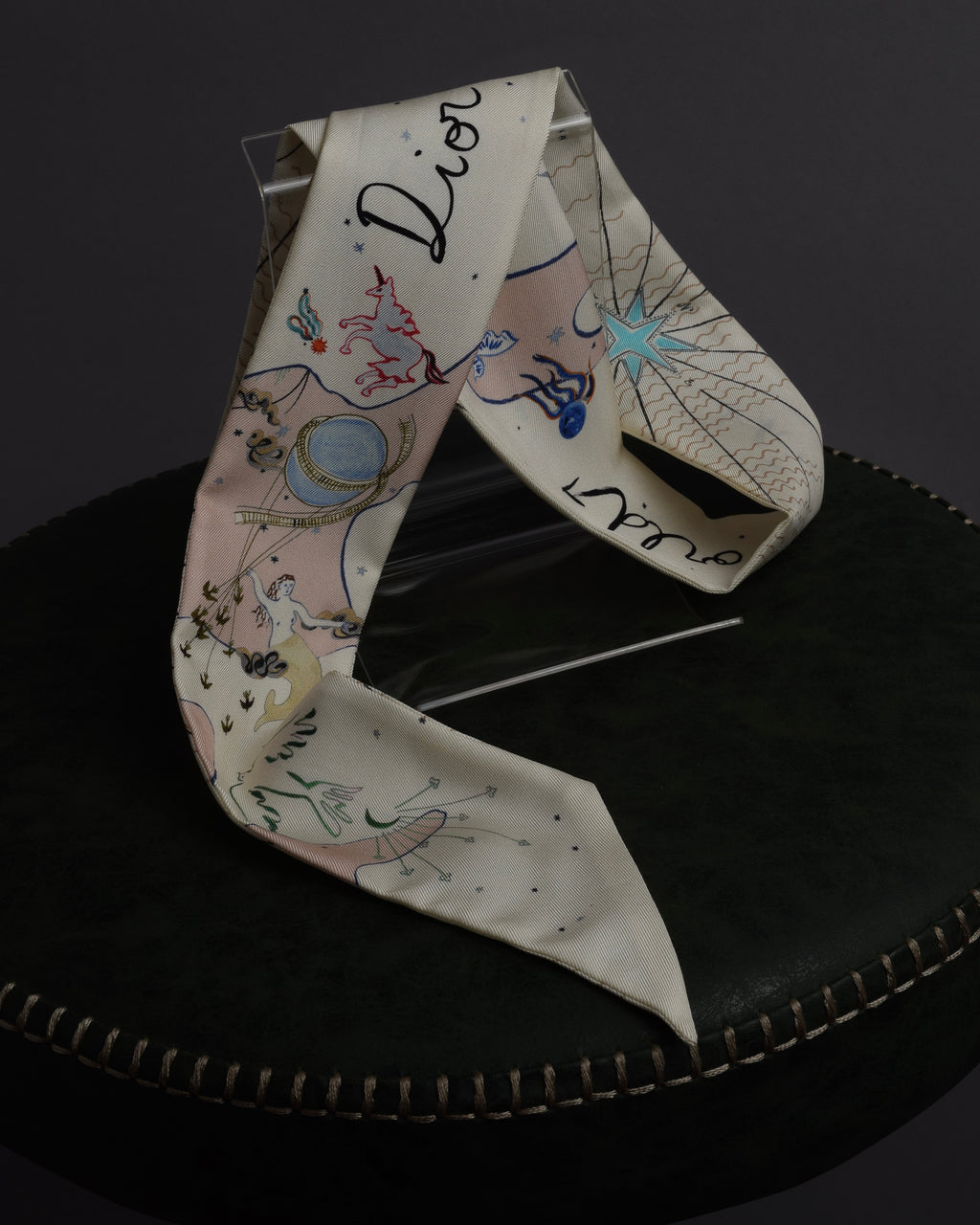 "Christian Dior" Dior Explore allegorical motif twilly mitzah scarf
