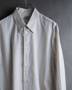 "HERMES" Multi-stripe pattern hand-sewn nuance cotton shirt