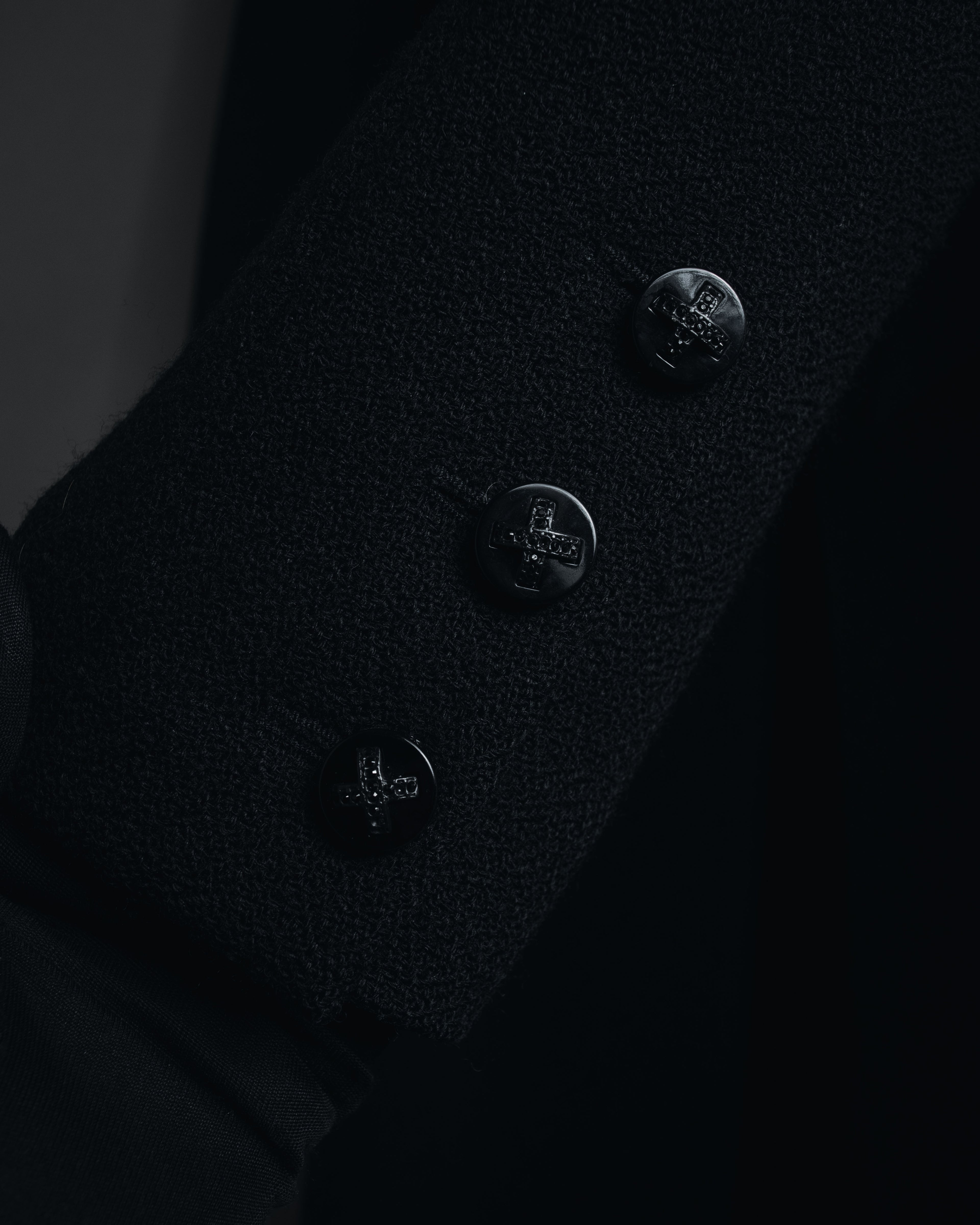 –SPECIAL– "CHANEL" 04SS sculpted princess-line wool crepe coat