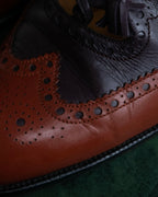 "HERMES" Medallion design combination leather heel shoes