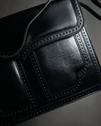 "Yves Saint Laurent" 80’s-90’s Lizard-embossed perforated leather shoulder bag