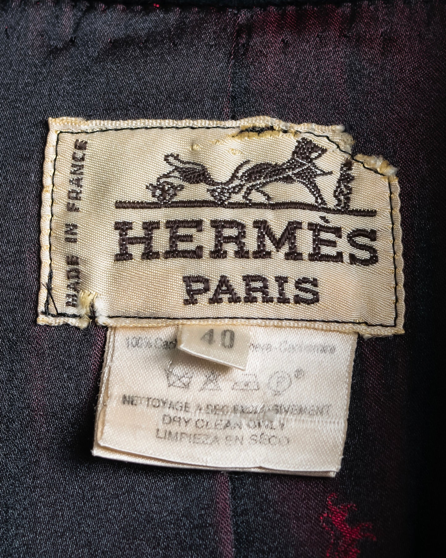 "HERMES" 100% cashmere shaped tailored jacket