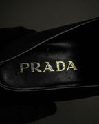 "PRADA" Apron stitch design long nose loafers