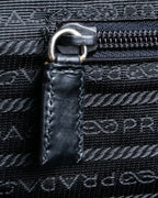 "PRADA" Clasp design monotone color bowling bag