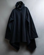 "BALENCIAGA" Oversized poncho flare silhouette hoodie