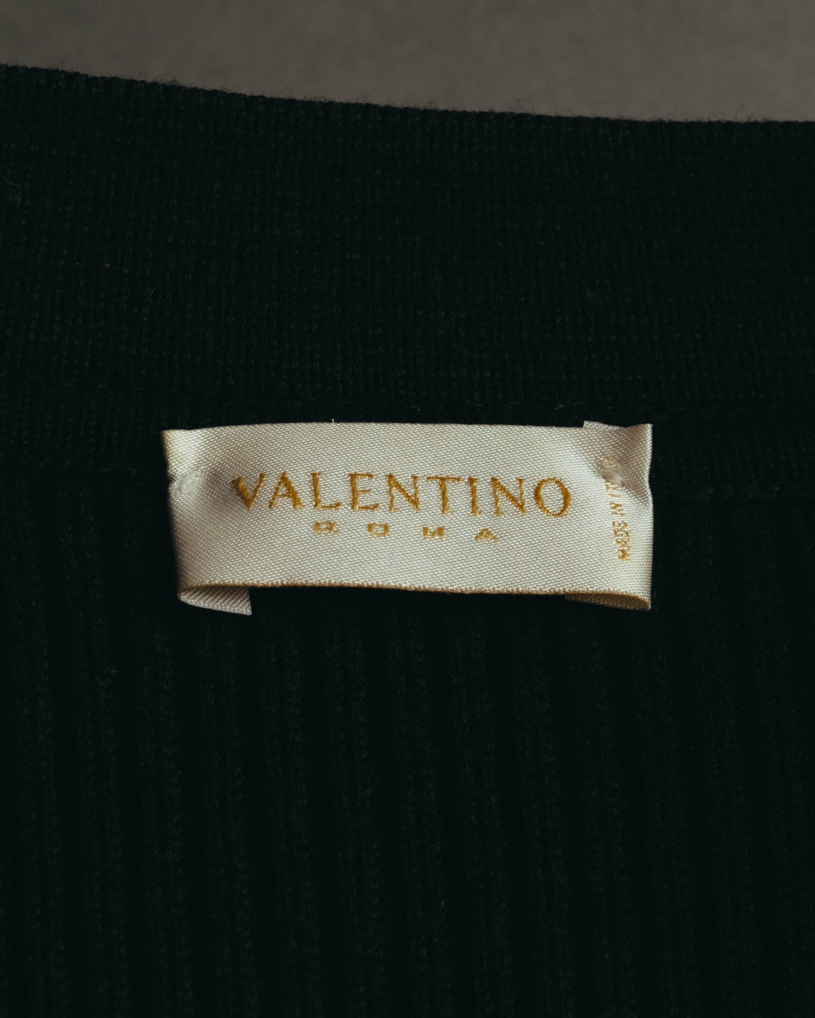 “VALENTINO ROMA” 00’s-10’s Rib knit frilled cardigan