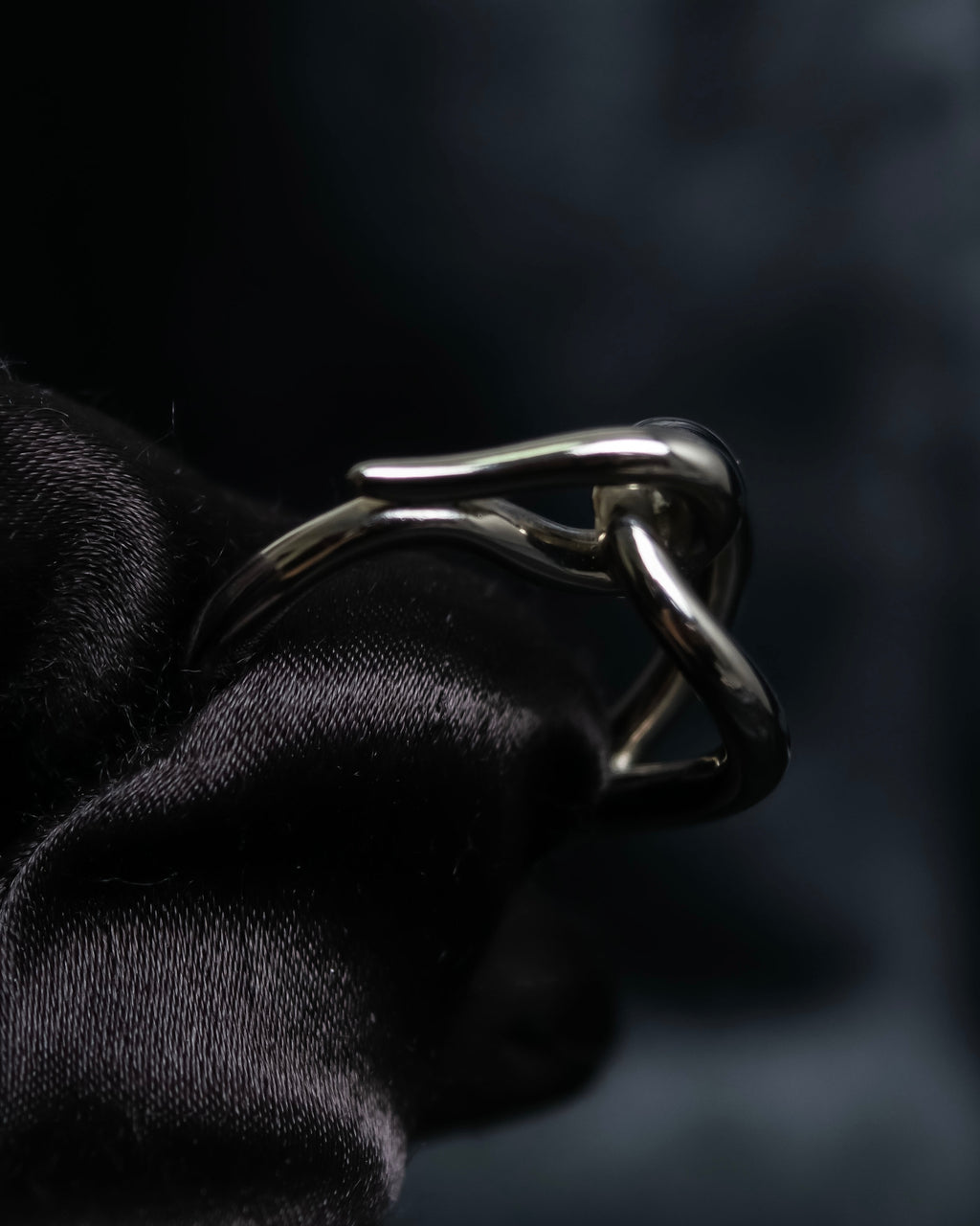 “Hermes” jumbo motif silver scarf ring