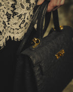 -SPECIAL- "Balenciaga" 90's-00's Ostrich leather structured top handle bag