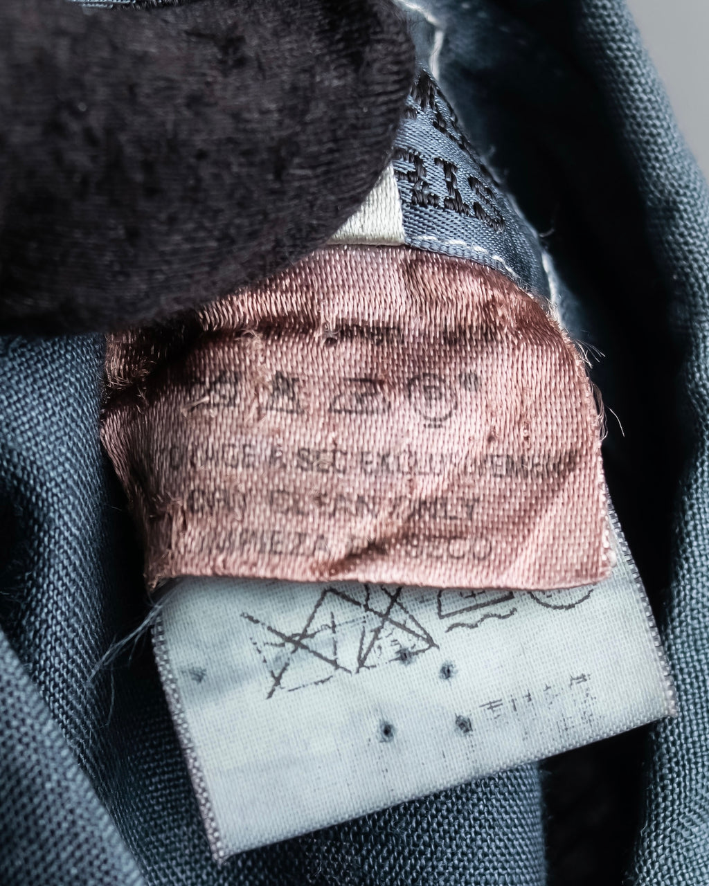 "HERMES" 90's Military detail linen long shirt dress