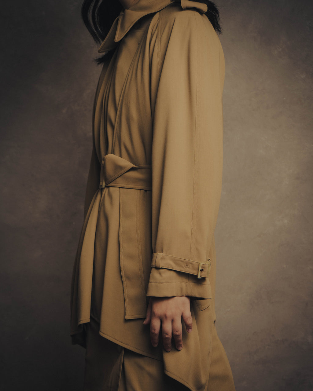 -SPECIAL- “HERMÈS” 90’s-00’s Margiela era draped wool trench coat