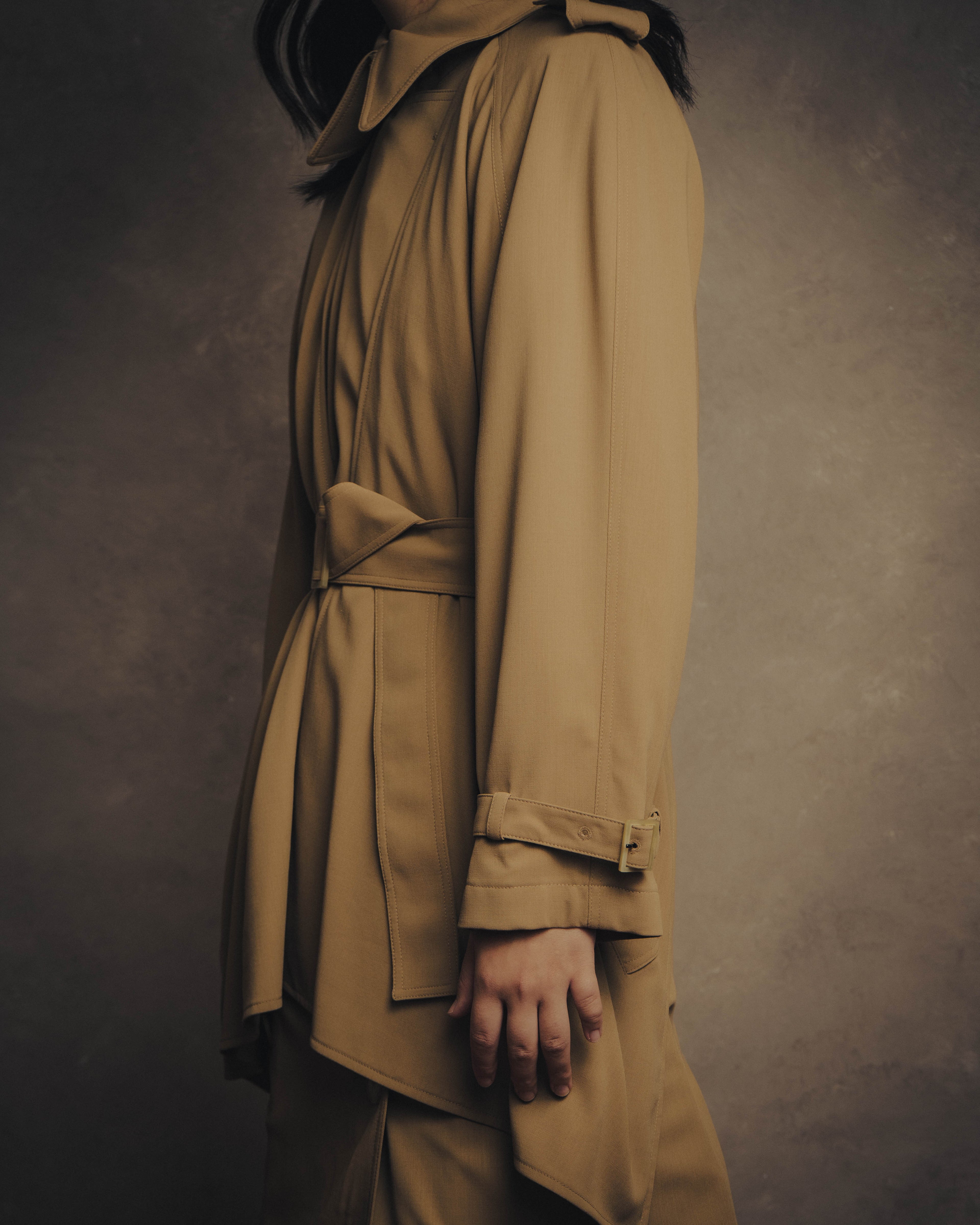 -SPECIAL- “HERMÈS” 90’s-00’s Margiela era draped wool trench coat
