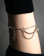 "Christian Dior" 00’s pavé letter charm multi chain bracelet