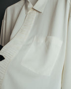 “UMBERTO GINOCCHIETTI“ 80’s-90’s pleated front ivory dress shirt