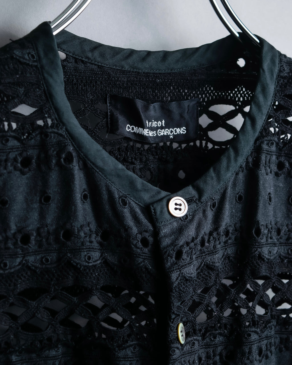 "tricot COMME desGARCONS" Playful fabric Feminine cotton cardigan