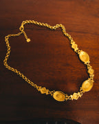 "BURBERRYS" 90's Emerald enamel costume jewelry necklace
